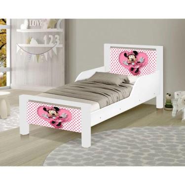 Imagem de Mini Cama Montessoriana Infantil Adesivada Minie - BOTTE DECOR, BRANCO