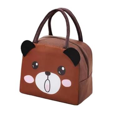 Imagem de Bolsa Térmica Infantil Lancheira Escolar Marmita com Alça Estampas Animais (Urso)