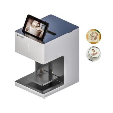 Imagem de EVEBOT Máquina De Café Com Leite Eb-Pro Para Impressão Fotos Personalizadas Selfies Câmera, Bolos, Sobremesas, Decoração Personalizada Faça Você Mesmo Cafés, Bares, Museus, Marrom Fancybox - Branco