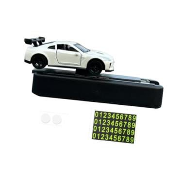 Imagem de Milageto Acessórios Automotivos Modelo de Carro 1/64 com Placa de Estacionamento Temporária, Decoração Central Universal E Dinâmica, Branco, Tamanho real