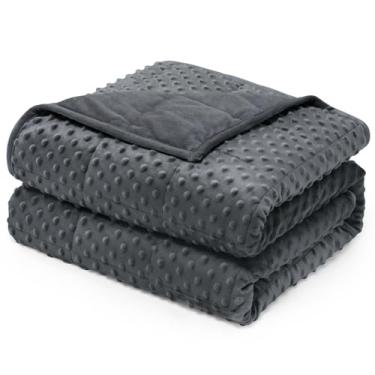 Imagem de Wemore Cobertor ponderado com bolinhas minky para adultos King Size 6,8 kg, cobertor pesado macio e aconchegante para cama e sofá, cobertor respirável para todas as estações com contas de vidro, cinza
