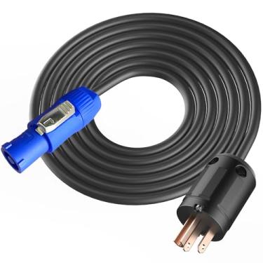 Imagem de SYBECHATF Cabo Powercon 12Awg, Nema 5-15P Para Conector, De Alimentação Ca 20A, Conector Macho 3 Pinos, Fio Extensão Luz Palco Externa, Tela Led (6 Pés)