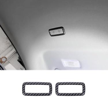 Imagem de Capa de acabamento da moldura do alto-falante do teto do carro compatível com Toyota Grand Highlander 2024 2025, ABS fibra de carbono interior do alto-falante superior do teto acessórios interiores da