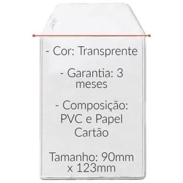 Imagem de Kit 100 Envelopes Protetor Porta Documento Plástico 9x12cm ACP para Dí