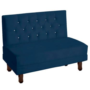 Imagem de Sofá Canto Italy Veludo Azul Marinho - Montanaris Decor
