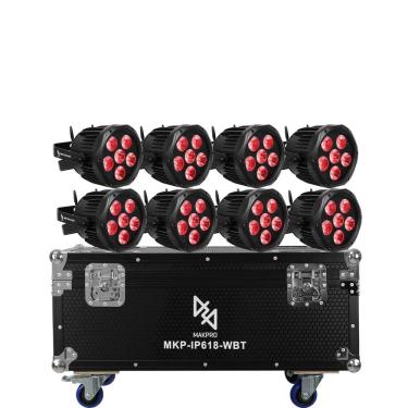 Imagem de Par Led Mak Pro Outdoor Wireless Sem Fio Mkp-Ip618-Wbt Case C/ 8