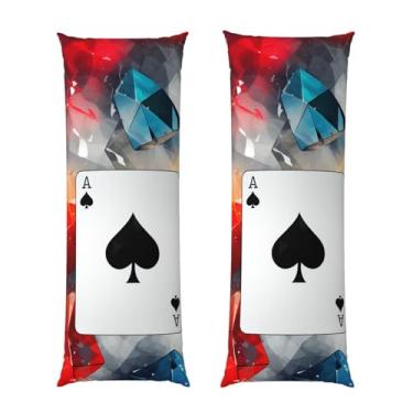 Imagem de Capa de travesseiro corporal com zíper oculto, fronha longa de microfibra macia e respirável para travesseiro corporal, capas de travesseiro poligonais de cartas de baralho para dormir, presente de