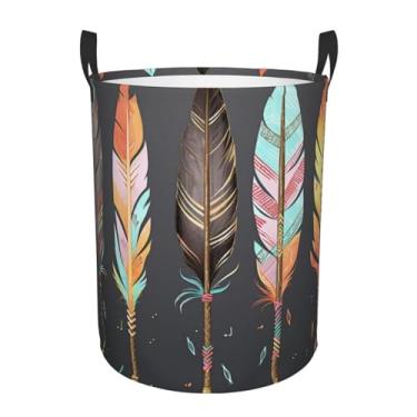 Imagem de Cesta de roupas Feather Arrows, dobrável, impermeável, cesto de armazenamento de roupas com alças, pano Oxford, organizador de brinquedos, cesta para banheiro, lavanderia, quarto, pequeno