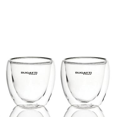 Imagem de Conjunto 2 Copos de Café Chá Licor Parede Dupla 80ml Bugatti