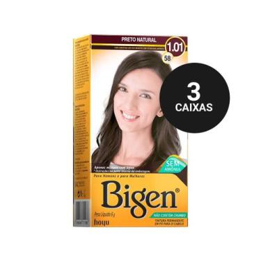 Imagem de Kit Profissional Tintura Capilar à base de água Bigen 1.01 Preto Natur