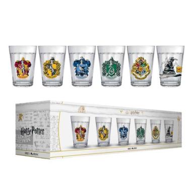 Imagem de Harry Potter Jogo 6 Copos Americanos Em Vidro 190mL Original  AllMix  
