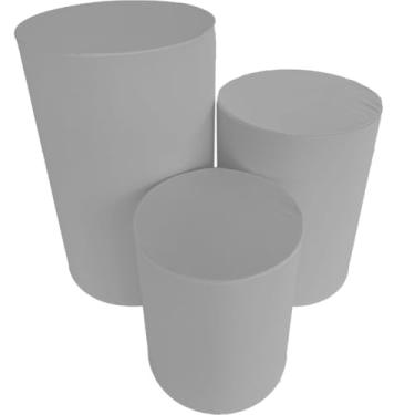 Imagem de Capa de Cilindro Para Decoração Festa Veste Fácil - Kit Capa Para Cilindro multicolorido(CINZA)