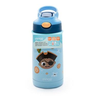 Imagem de Garrafa Térmica Infantil Clingo Inox Com Canudo Pirata