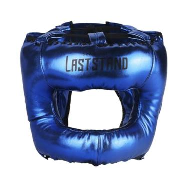 Imagem de Generic Capacete de boxe acolchoado ventilado, proteção para cabeça de kickboxing para artes marciais, taekwondo, treinamento de luta livre, Azul