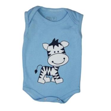 Imagem de Body Regata Bebe Menino Verão Estampado 100% Suedine - Sassá Baby, Azu
