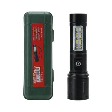 Imagem de Lanterna LED USB Recarregável Lanterna Portátil Com Zoom De Alta Potên