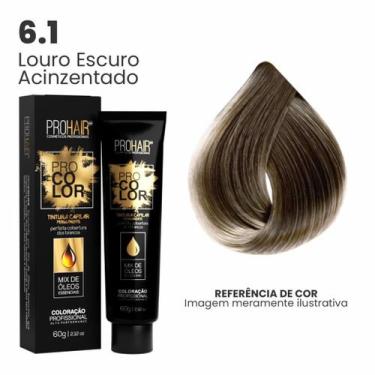 Imagem de Coloração Profissional 60g Pro Color - PROHAIR, 6.1 Louro Escuro Acinz