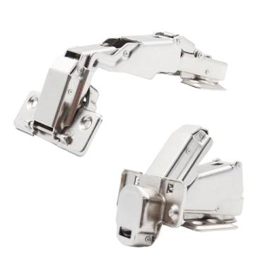 Imagem de Adyoney 2 peças de dobradiças de armário de sobreposição completa de 165 graus, dobradiça Susan preguiçosa, dobradiça de fechamento suave, dobradiças hidráulicas ocultas sem moldura para canto