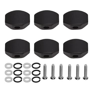Imagem de QANYEGN 6PCS Metal Big Semicircle Guitar Tuning Botões PEG, Tuning Buttle Button Heads Tinners, Máquina de Tunhadores de Guitarra para Guitarra Electric (Pequeno quadrado)