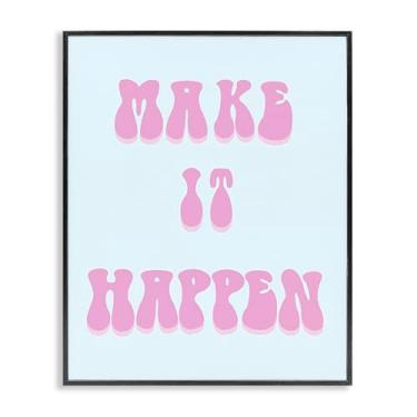 Imagem de Stupell Industries Make It Happen Determination Design de arte giclée emoldurado preto por Ashley Singleton, 76 x 61 cm