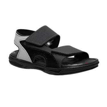 Imagem de Sandália Infantil Molekinho Masculina Preto Cinza Conforto, 31, Preto 
