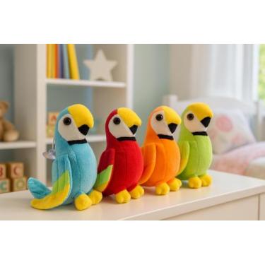 Imagem de Arara de Pelúcia Brinquedo Colorido com Ventosa para Aventura Infantil