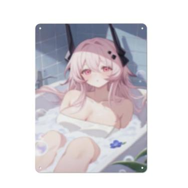 Imagem de Anime Sexy Bikini Hot Girl Pinup Girl Metal Tin Sign Wall Art Poster Decor for Home Bar Club Bedroom Bathroom Man Cave Otaku 30,5 x 40,6 cm, AF219