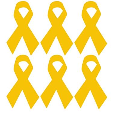 Imagem de CUSHYSTORE Sarcoma Childhood Ribbon Bone Awareness Support Reflective Decal Sticker for Helmet Car Laptop 3 x 5 cm (amarelo), pacote com 6
