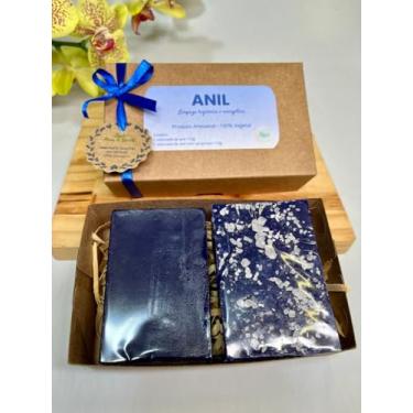 Imagem de Kit 2 Sabonetes Anil e com Sal Grosso Presente Artesanal 110g cada