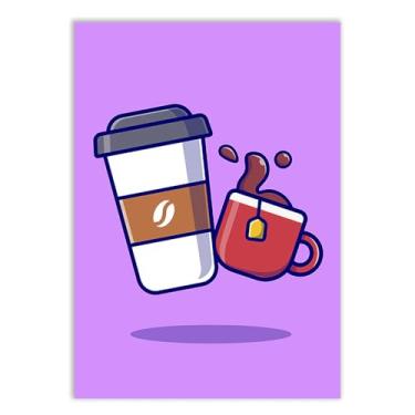 Imagem de Placa Decorativa Café Desenho Desenho Cozinha Decoração Poster Quarto Sala