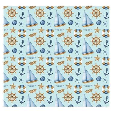 Imagem de Papel de Parede Adesivo Infantil Marinheiro Náutico Quarto Menino - 64