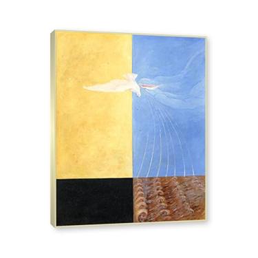 Imagem de Moldura de champanhe. Pôster Hilma Af Klint (A pomba, nº 04), reproduções de pinturas famosas, imagem de arte abstrata para sala de estar quarto decoração de casa. 40 x 50 cm - 15,8 x 19,7 pol