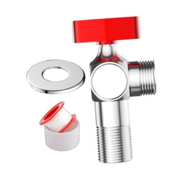 Imagem de Baoblaze Válvula de ângulo Conexão de vaso sanitário Regulador de pressão de água Substituição Leve Banheiro Pia de cozinha Válvula de parada para aquecedor, Vermelho