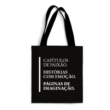Imagem de Ecobag Média livro book algodão sustentável cru ou preta kindle capa presente natal dia dos professores