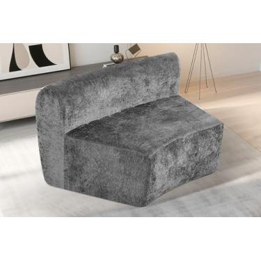 Imagem de HABUTWAY Sofá curvo combinado, assento único, cinza