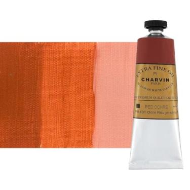 Imagem de Charvin Tinta a óleo extrafina - Tinta a óleo francesa profissional de luxo, exibindo os pigmentos da natureza, consistência cremosa com vivacidade - tubo único de 60 ml - ocre vermelho