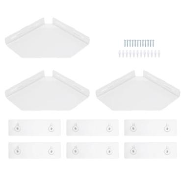 Imagem de AUNMAS Prateleira Flutuante de Canto, Estante de Canto Montada na Parede Acrílica Organizador de Armazenamento de Parede para Plantas de Bailezas Figuras Cosméticos Livros