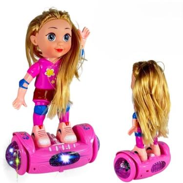 Imagem de Boneca Hoverboard Interativa Com LED, 29 cm, Bonecas Musica Com Som e Luz Giratória