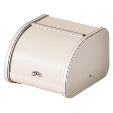 Imagem de DimyFew Caixa de pão com tampa de enrolar, porta-chaves, organizador de grande capacidade, suporte para pão para padaria, produtos assados, despensa de, Branco 25x26x17cm