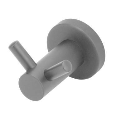 Imagem de Porta Toalha Cabide Duplo Banheiro Inox Luxo Preto/Black