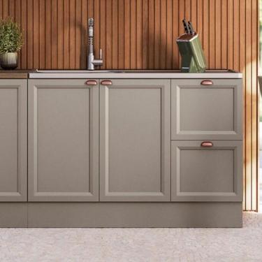 Imagem de Balcão 120cm 2 Portas 2 Gavetas sem Tampo para Pia Unna - Poliman Móve