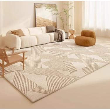 Imagem de Tapete de pelúcia macio e fofo para decoração de quarto, tapete de pelúcia grosso para estudo, carpete de área grande para sala de estar (200x300 cm/F)