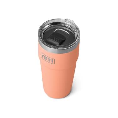 Imagem de YETI Copo empilhável Rambler de 590 ml, aço inoxidável, isolado a vácuo com tampa MagSlider, Lowcountry Peach