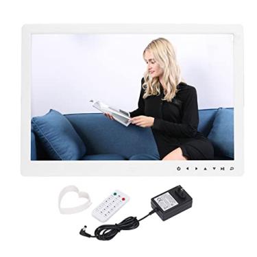 Imagem de Álbum de Fotos Eletrônico, Multifuncional HD 1080P Design Humanizado Branco 15,4 pol. Moldura Digital de Plástico para Sala de Estar (Plugue dos EUA)