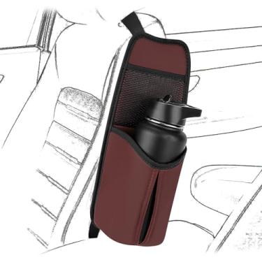 Imagem de Linkidea Organizador de garrafa de água lateral para assento de carro compatível com garrafa Yeti Rambler de 850 g/1,020 g, Hydro Flask 947 g/1,134 g, bolsa suspensa de armazenamento lateral do