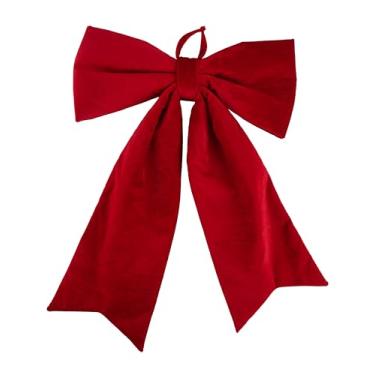Imagem de Craig Bachman Laço grande de veludo vermelho de luxo de 53 cm para enfeites de guirlanda de Natal, guirlandas, enfeites de árvores, embrulho de presente, artesanato e decorações