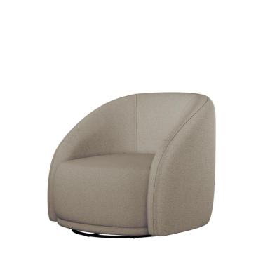 Imagem de Poltrona Giratória Estofada Maia - Linho Texturizado Moka