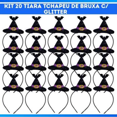 Imagem de KIT 20 Tiaras Chapeu de Bruxa Fantasia para Halloween,Festas e Eventos