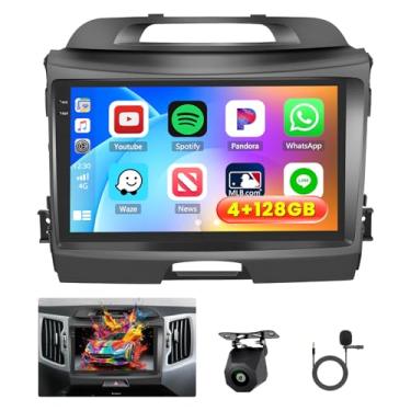 Imagem de Inefala [4G + 128G] Rádio veicular Android 15 para Kia Sportage 2010-2016 com carplay sem fio/Android Auto, tela sensível ao toque HD de 9 polegadas, som automotivo com GPS, Bluetooth, WiFi, FM/RDS EQ