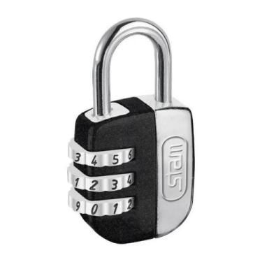 Imagem de Cadeado Colorido Com Senha Para Mala Armário Stam, Preto
